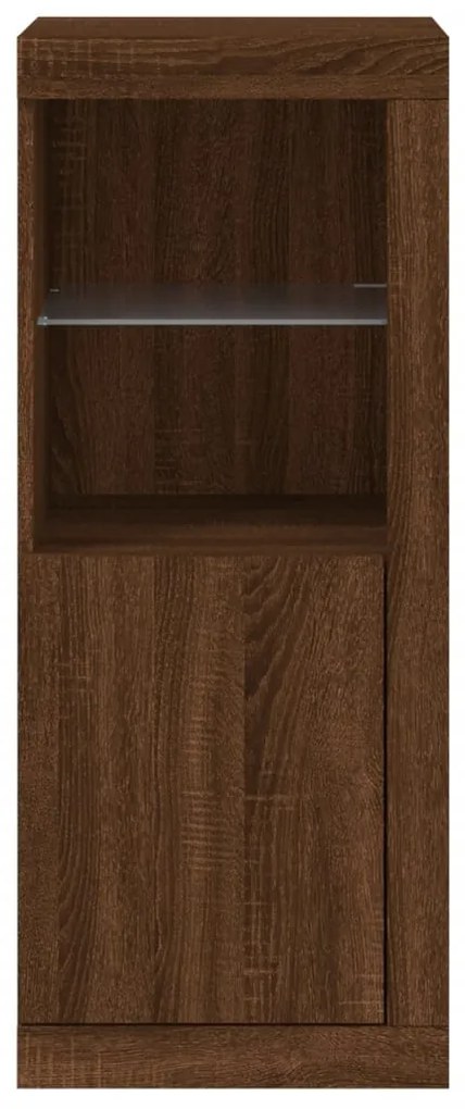 Aparador com luzes LED 41x37x100 cm carvalho castanho
