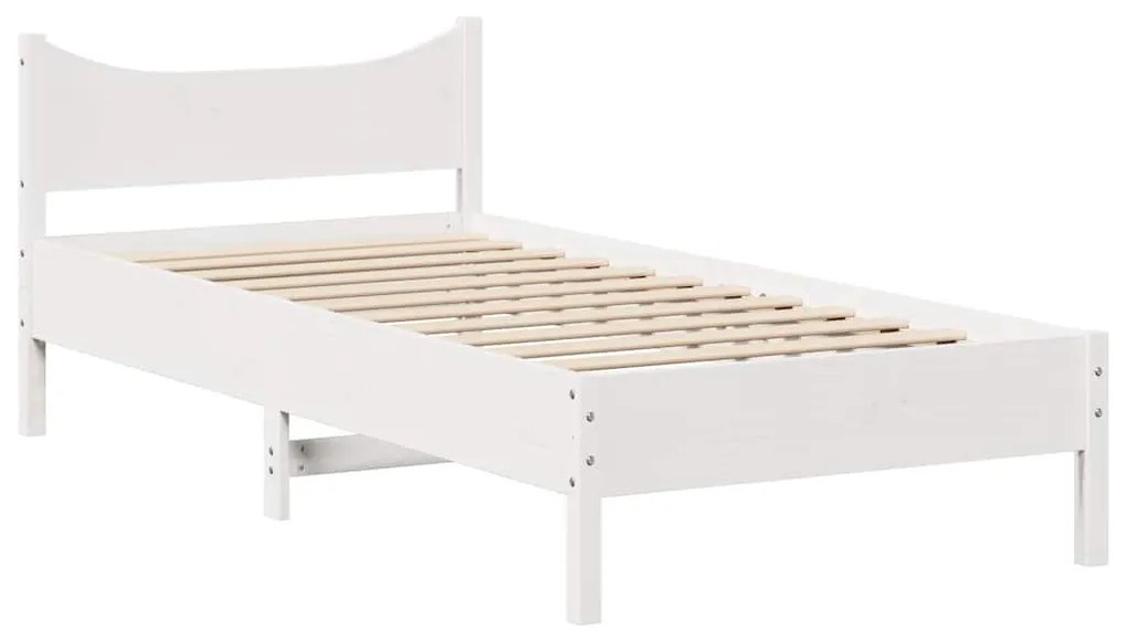 Estrutura de cama com gavetas 90x190 cm pinho maciço branco