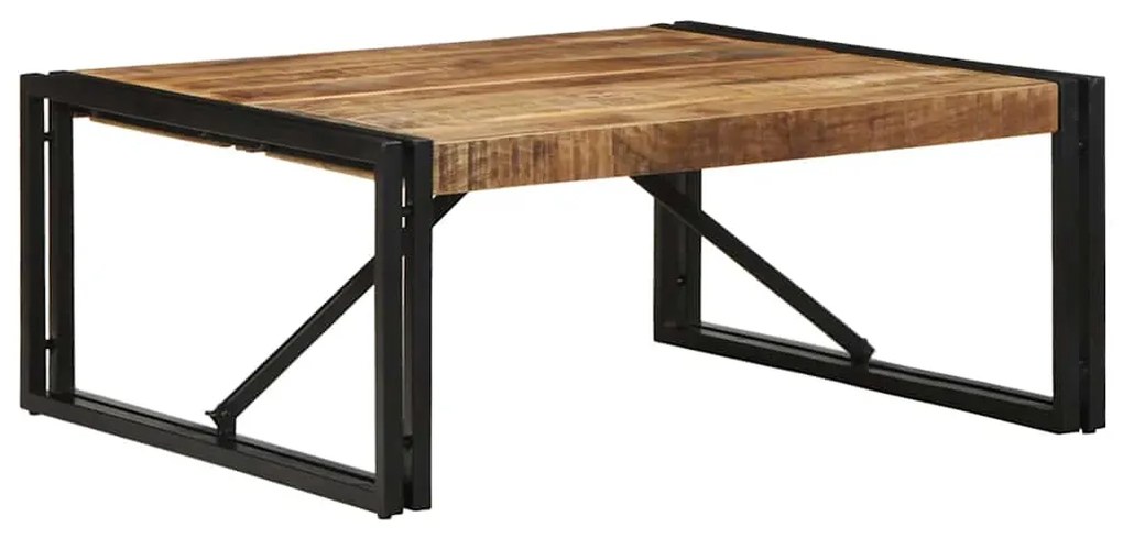 Mesa de centro 80x80x35 cm madeira de mangueira áspera maciça