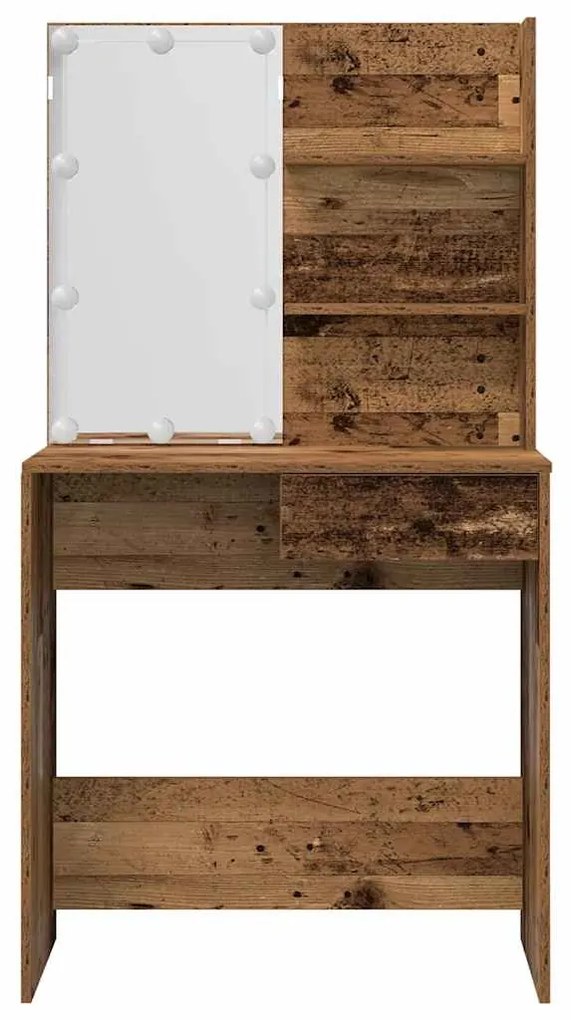 Conjunto toucador com luzes LED derivados madeira madeira velha