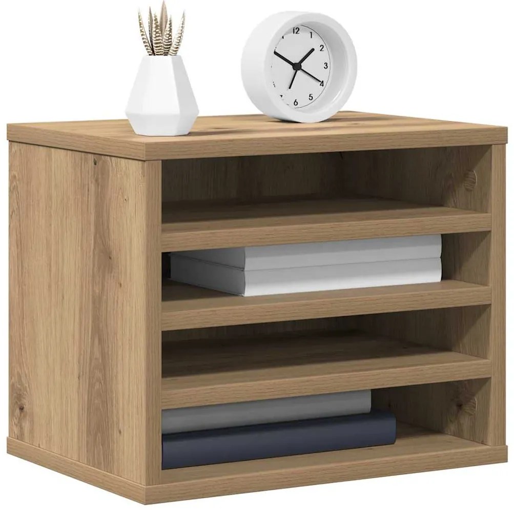 Organizador de Mesa Carvalho Artesanal 36x26x29.5 cm Madeira Derivada