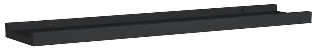 Unidade de prateleiras com rebordo 2 pcs 60x9x3 cm MDF preto