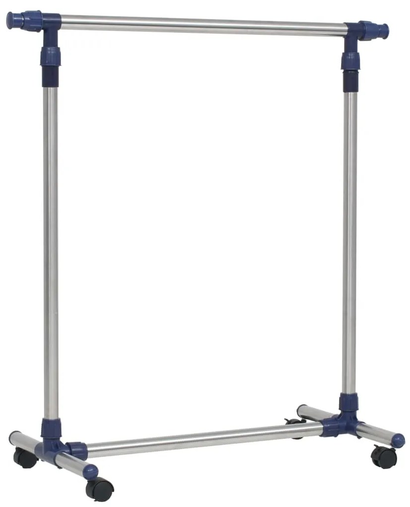 Suporte roupas ajustável aço inoxidável 165x44x150 cm prateado