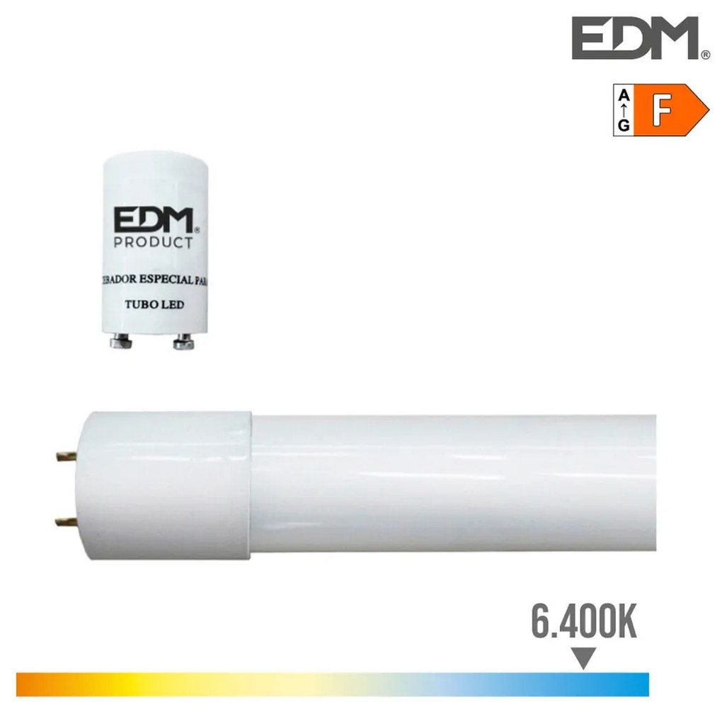 Tubo LED Edm T8 F 22 W 2000 Lm (6500 K)