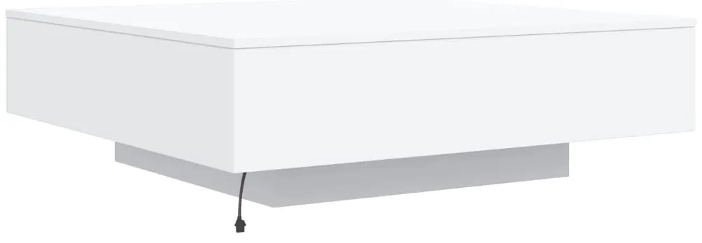 Mesa de centro com luzes LED 100x100x31 cm branco