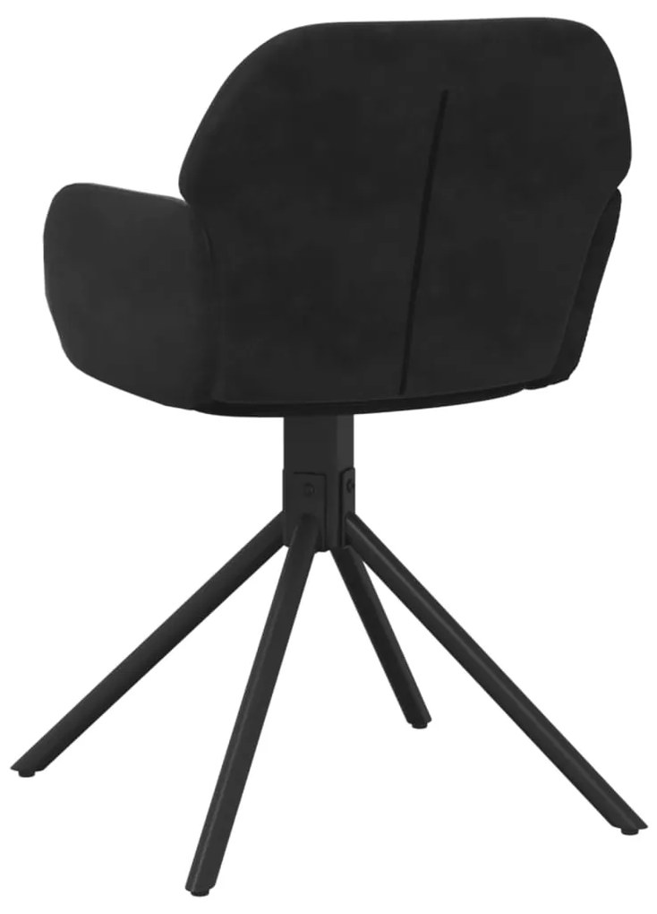 Cadeiras de jantar giratórias 2 pcs veludo preto