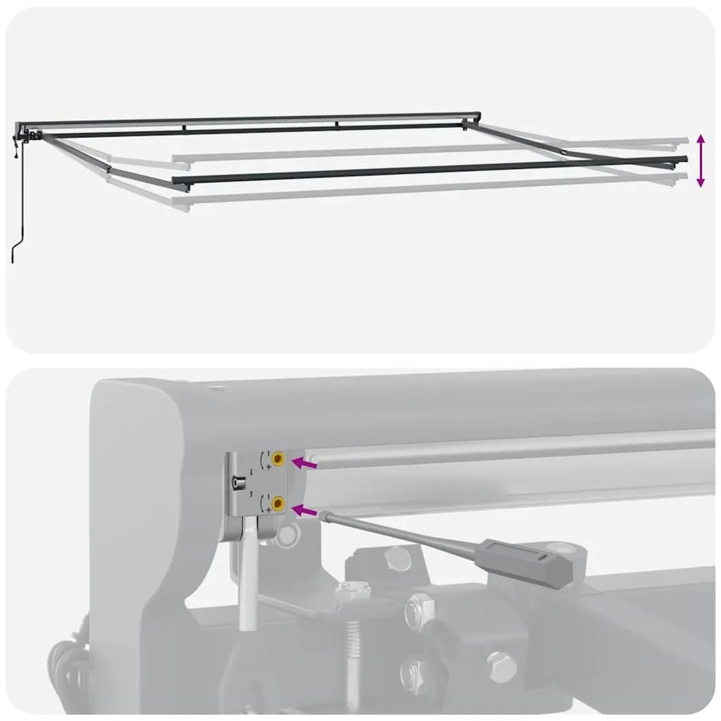 Toldo Retrátil Manual Listrado Vermelho e Branco 450x300 cm