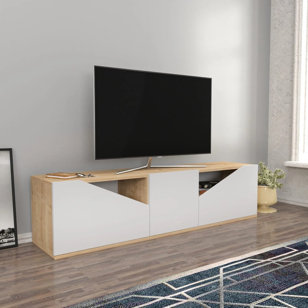 Móvel para TV Carson – Carvalho Branco – 160 x 35,3 x 40 cm