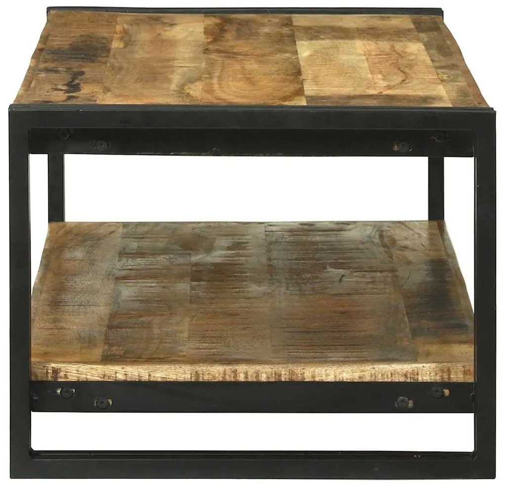 Mesa de Café 120x50x38 cm Madeira Sólida Rústica de Mangueira
