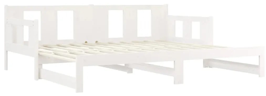 Estrutura sofá-cama de puxar 2x(90x200) cm pinho maciço branco