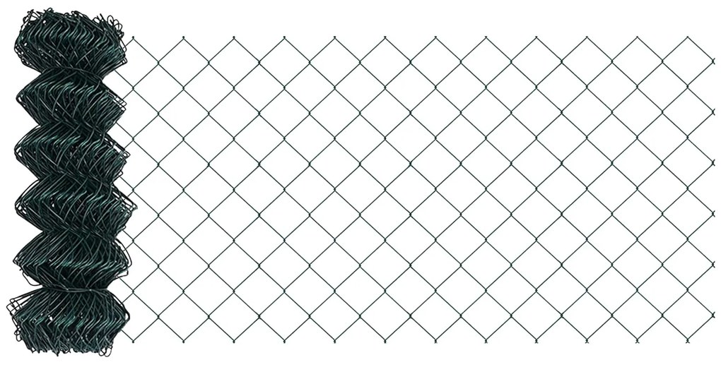 vidaXL Cerca de Malha Verde 10 x 0.6 m Aço