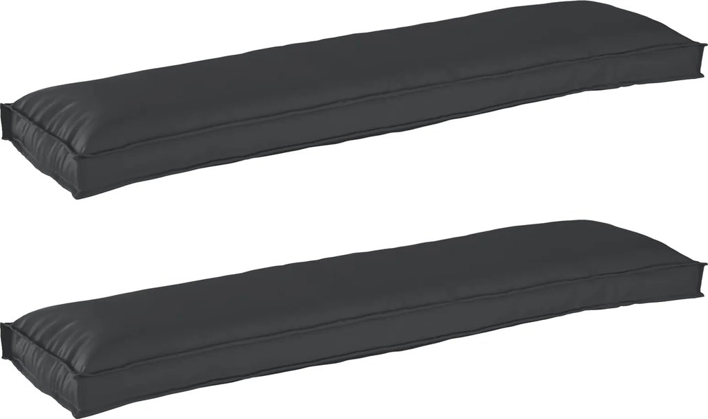 vidaXL Conjunto de Almofadas para Palete 2 pcs Preto 150 x 40 x 8 cm