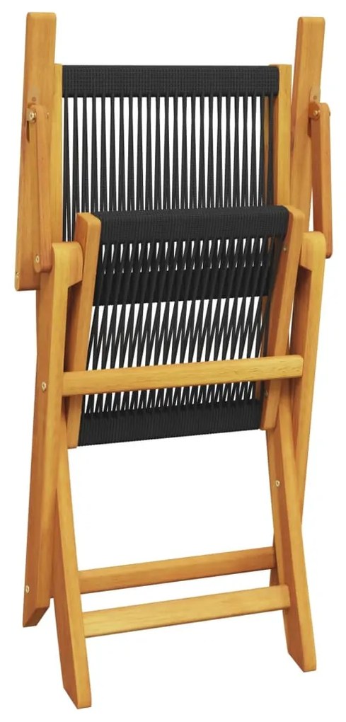 3 pcs conjunto de bistrô polipropileno/madeira maciça preto