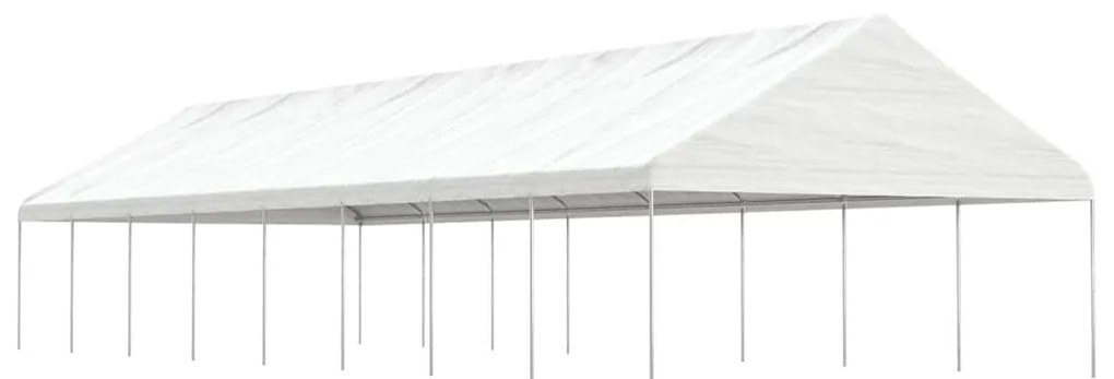 Gazebo com telhado 17,84x5,88x3,75 m polietileno branco
