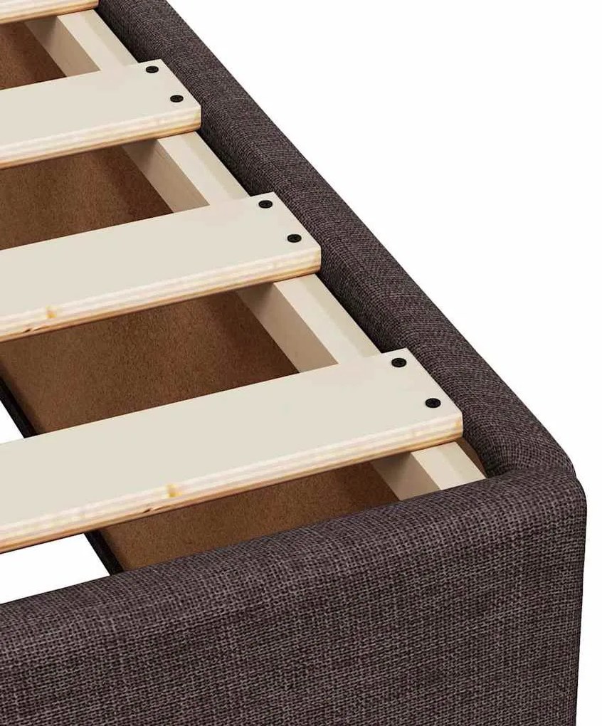 Cama com molas/colchão 140x190 cm tecido castanho-escuro