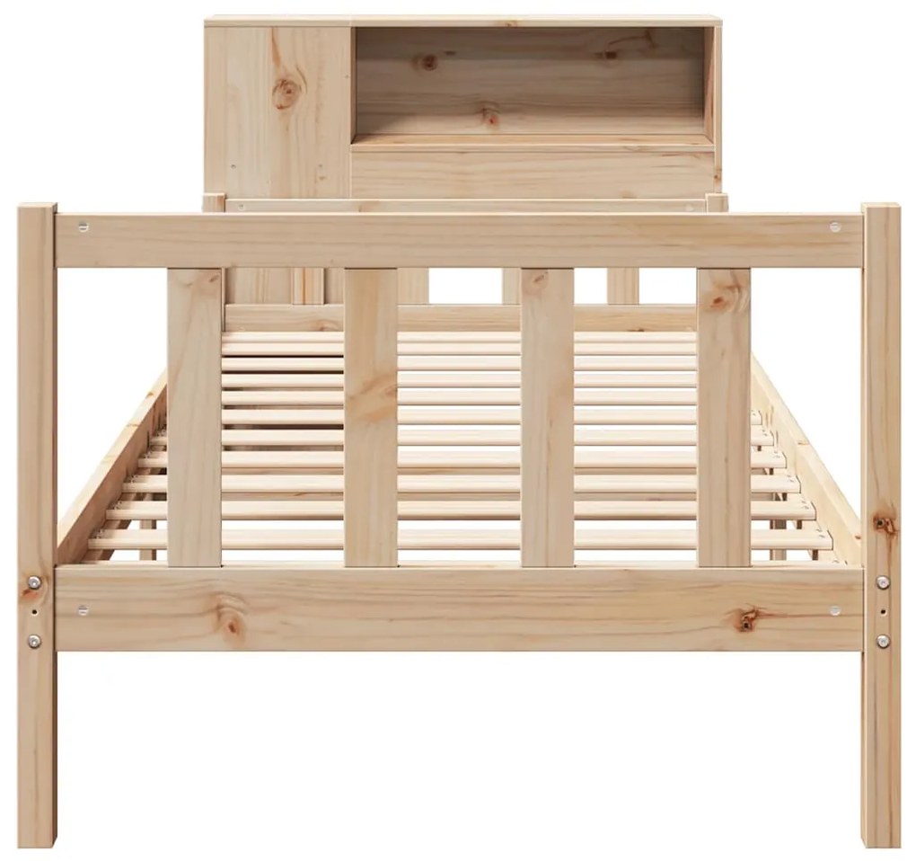 Cama com estante sem colchão 90x190 cm pinho maciço