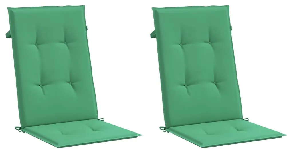 Almofadões para cadeiras altas de jardim 2 pcs tecido verde