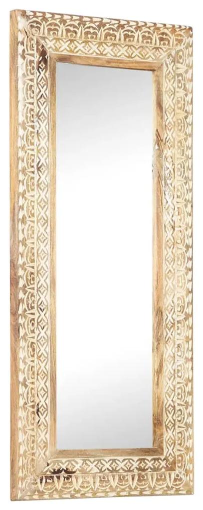Espelho esculpido à mão 110x50x2,6cm madeira mangueira maciça