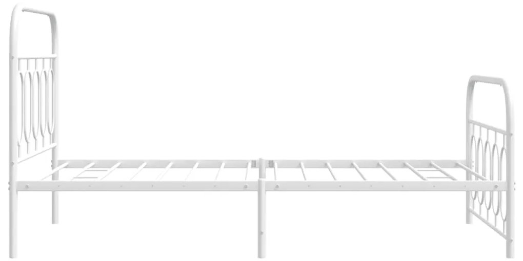 Estrutura de cama com cabeceira e pés 100x200 cm metal branco