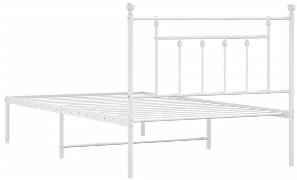 Estrutura de cama com cabeceira 100x200 cm metal branco