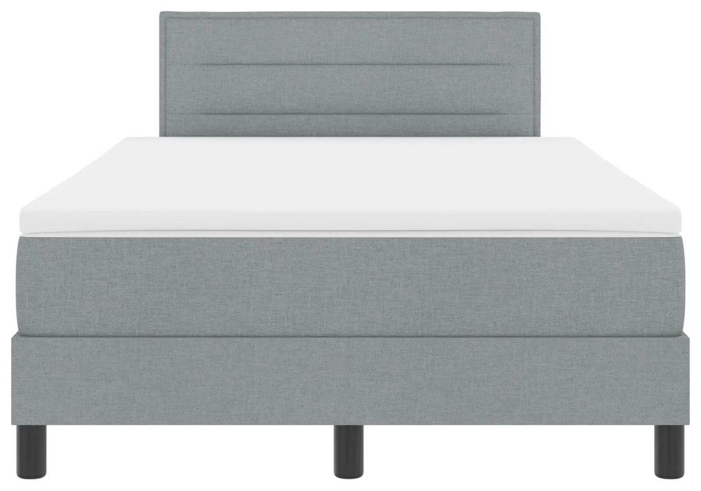 Cama Box Spring com Colchão Cinza Claro 120x200 cm Tecido