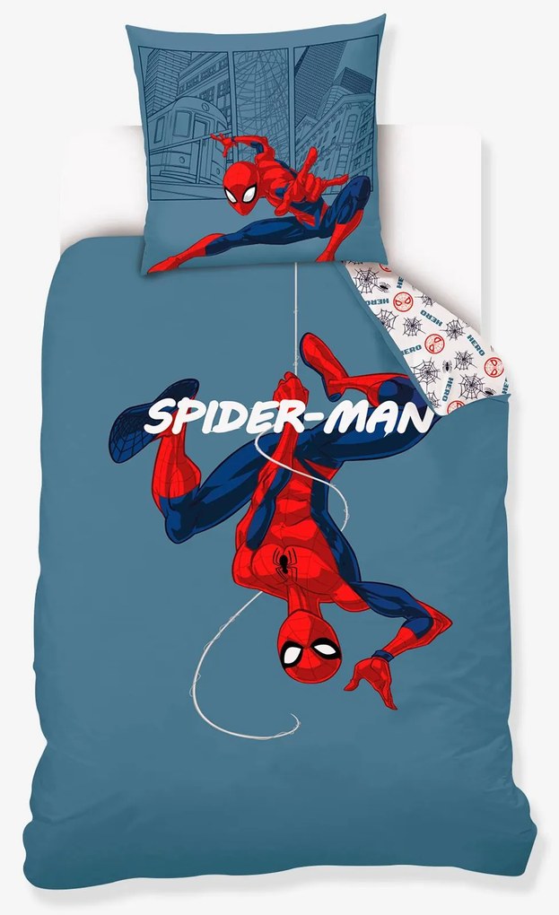 Conjunto de capa de edredão e fronha Homem-Aranha, para criança  azul-acinzentado