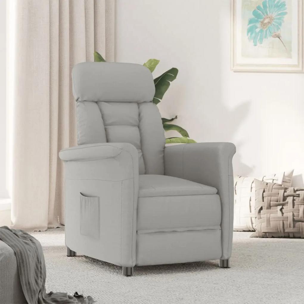 289766 vidaXL Cadeira reclinável camurça artificial cinzento-claro