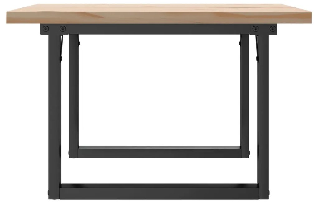Mesa de centro estrutura em O 60x60x40,5 cm pinho/aço
