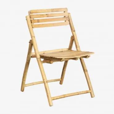 Pacote de 4 cadeiras dobráveis de jardim em bambu Nelida Bambu & - Sklum