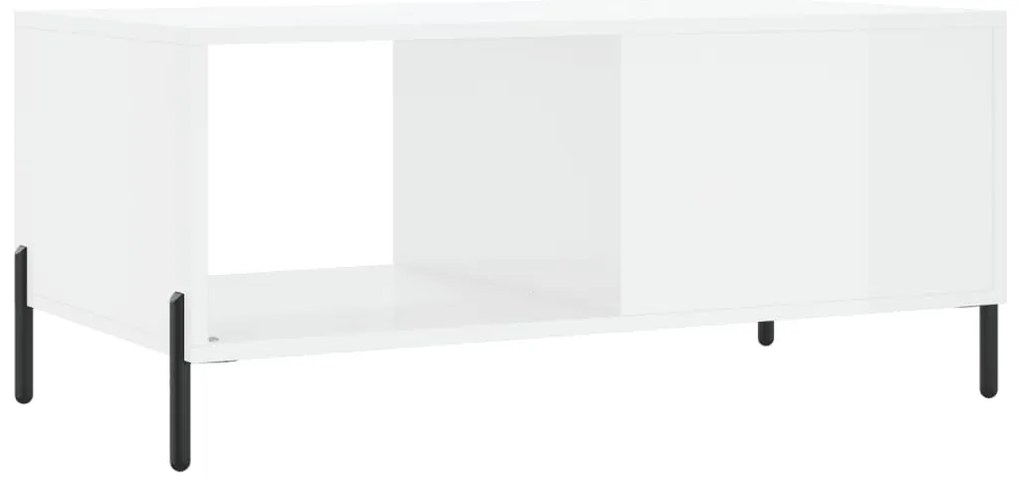 Mesa de centro 90x50x40 cm madeira processada branco brilhante