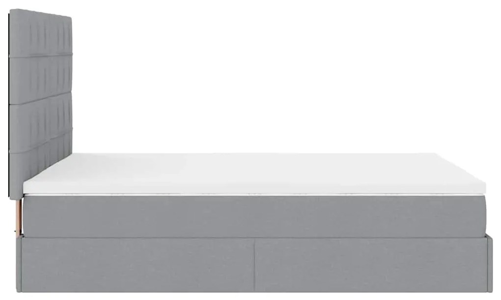 Estrutura de cama otomana com colchão 140x190 cm cinzento claro