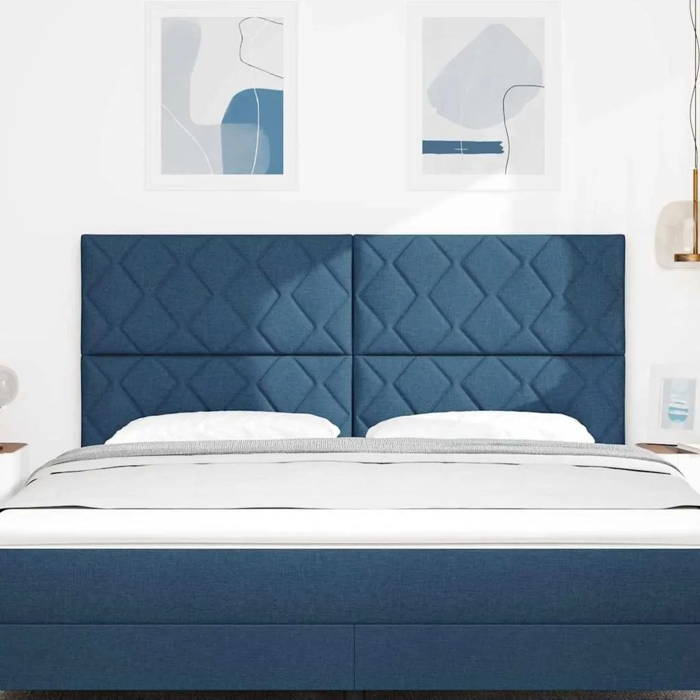 Cabeceira LED vidaXL Design Blocos de Diamante Azul 180 cm Tecido