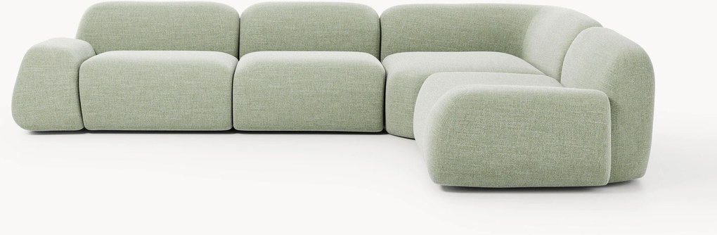 Sofá de canto modular em bouclé Wolke (4 lugares)