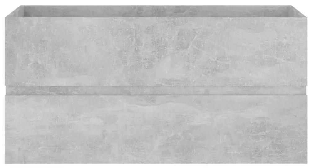 Armário lavatório 90x38,5x45 cm contraplacado cinzento cimento