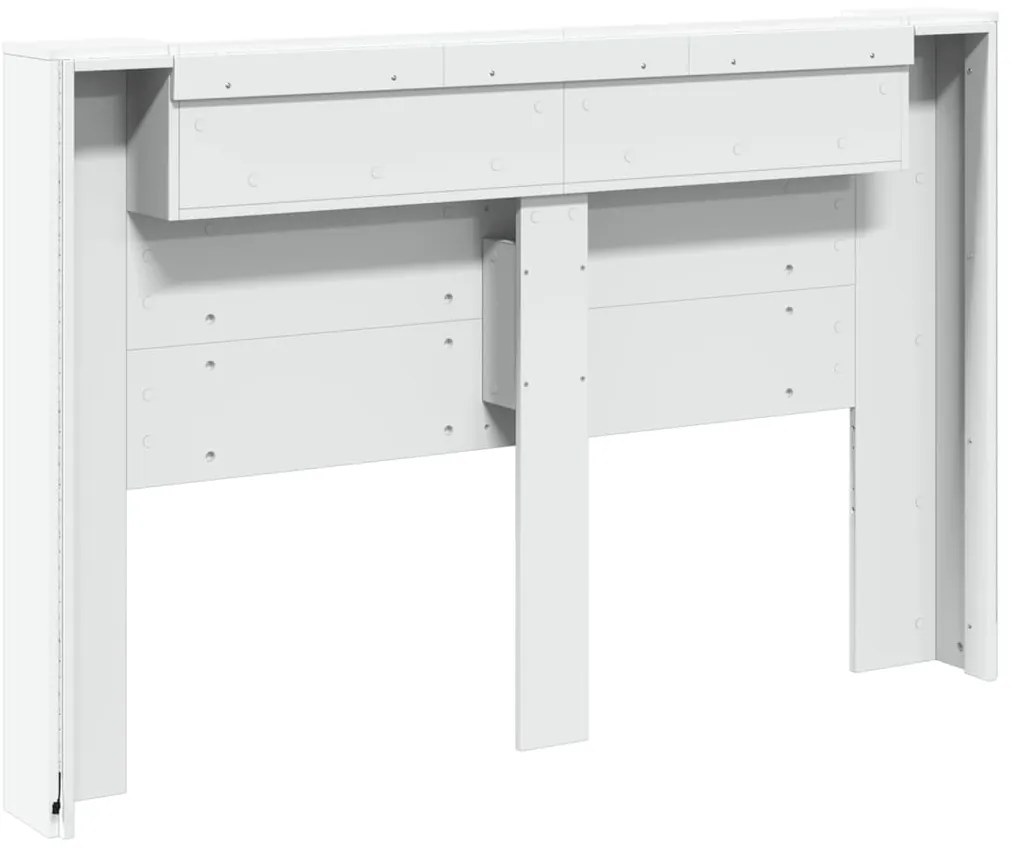 Armário de cabeceira com luzes LED 160x16,5x103,5 cm branco