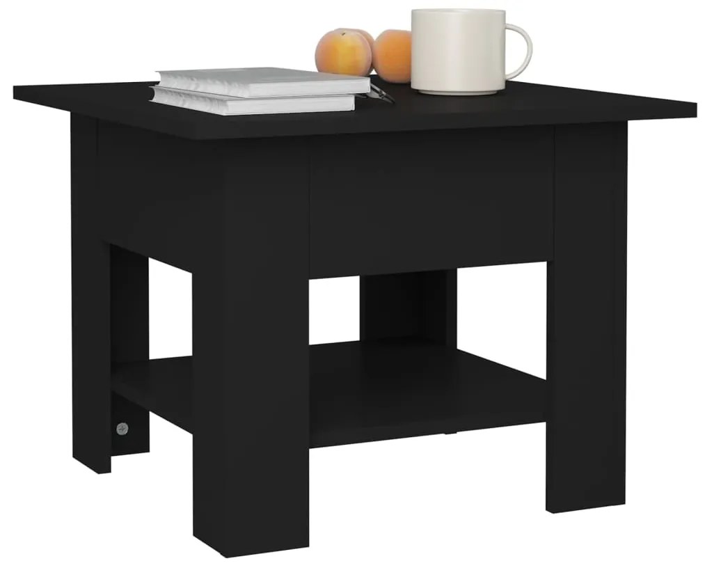 Mesa de centro 55x55x42 cm contraplacado preto