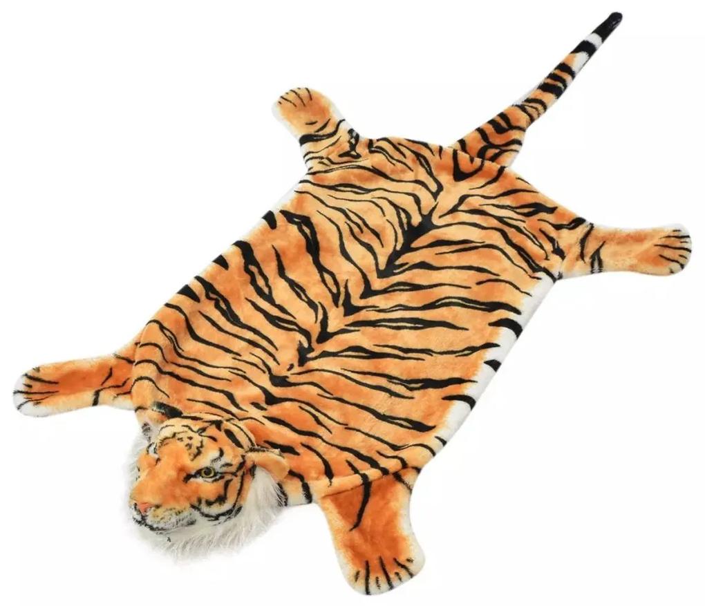 Tapete tigre de pelúcia 144 cm castanho
