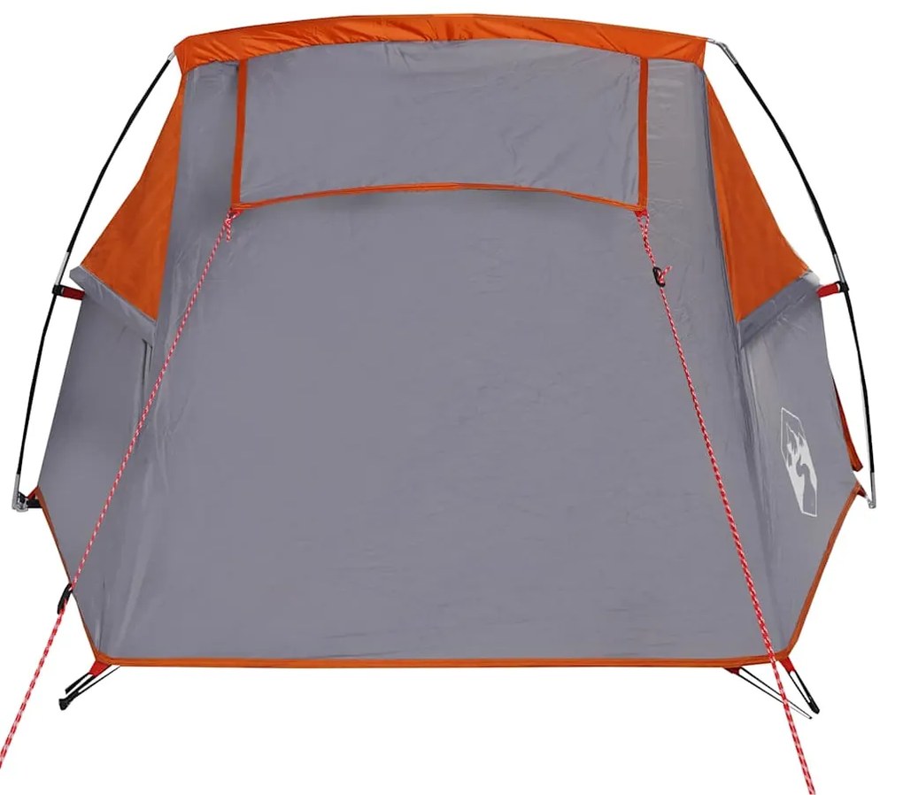 Tenda de campismo túnel p/ 2 pessoas impermeável cinza/laranja