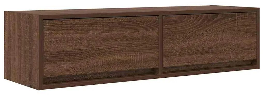 Estante de TV vidaXL Castanho Carvalho 100x31x25,5 cm Madeira de Engen