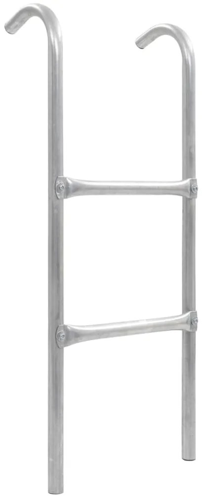Escada de 2 degraus para trampolim 72 cm aço prateado (adequado para 6
