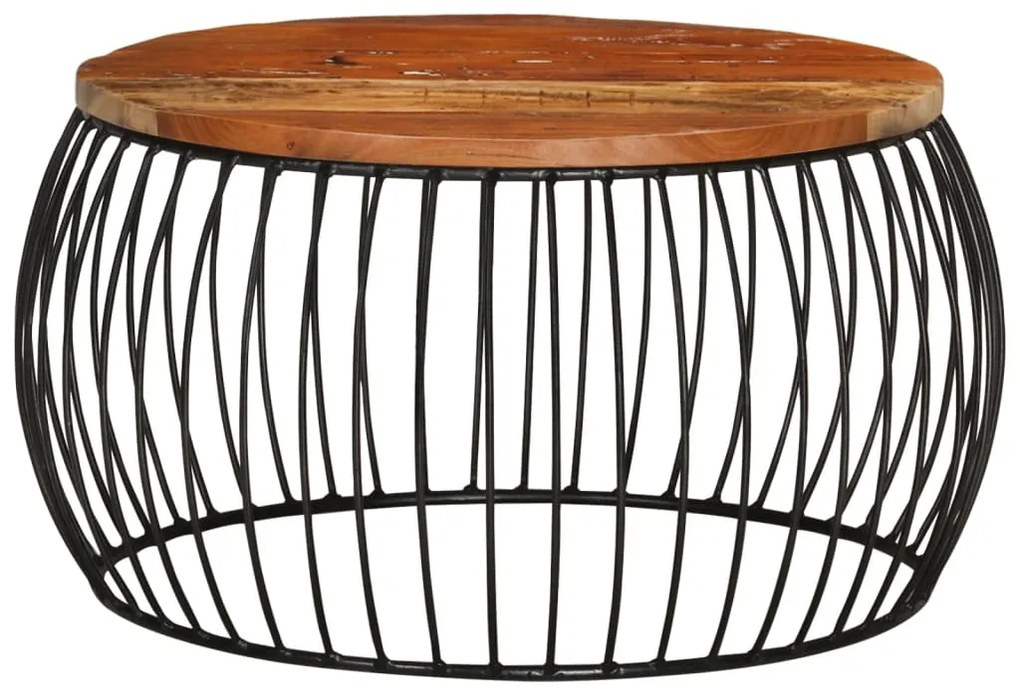 Mesa de centro Ø68 cm madeira recuperada maciça