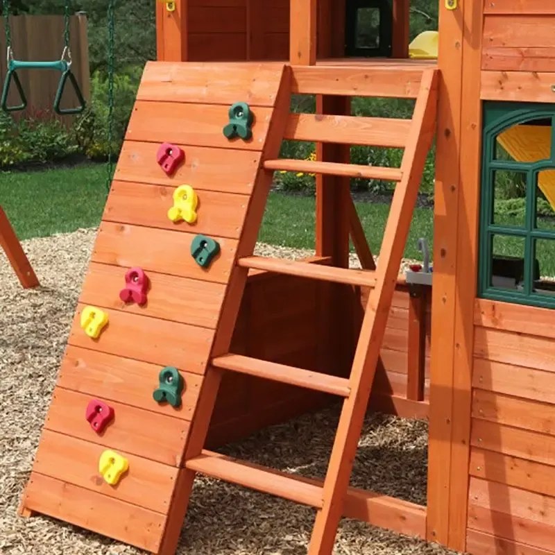 Parque infantil exterior madeira com escorrega e baloiço Canyon Ridge