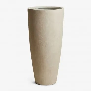 Vaso De Flores Exterior Em Cimento Paige Off-white & Ø35 Cm - ↑80 Cm - Sklum