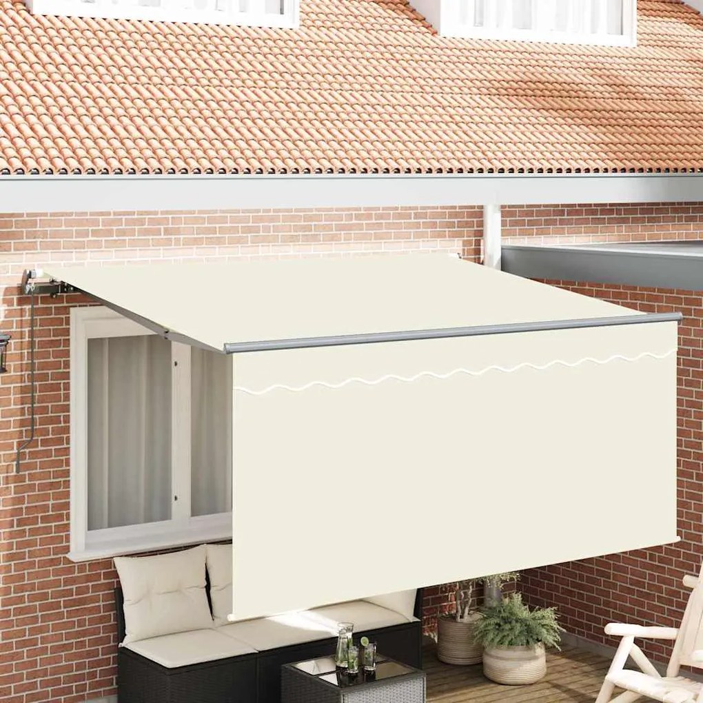 vidaXL Toldo Retrátil Manual Creme 300 x 200 cm Poliéster e Alumínio