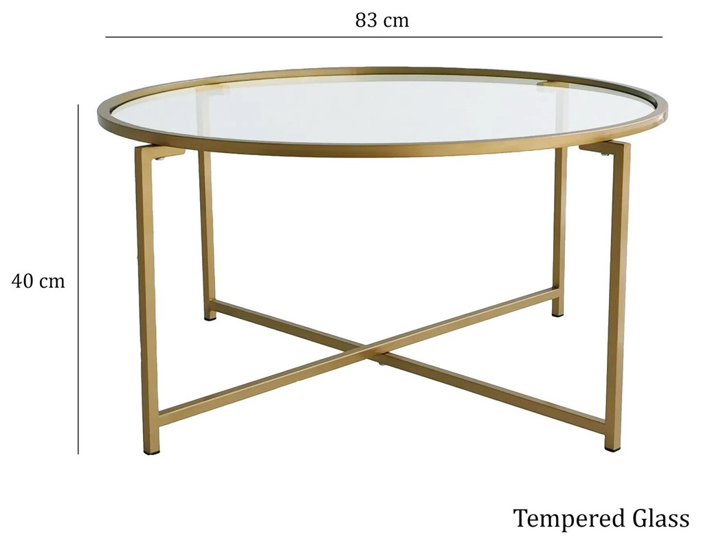 Mesa de Centro Gold Sun – Dourado – 83 x 40 x 83 cm