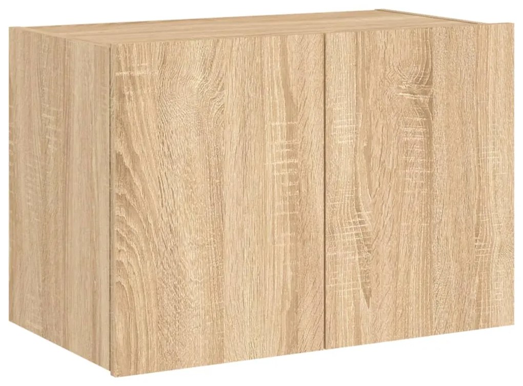 Móvel de parede p/ TV c/ luzes LED 60x35x41 cm carvalho sonoma