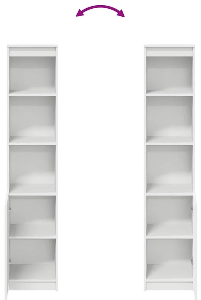 Aparador alto 37,5x35x180 cm derivados de madeira branco