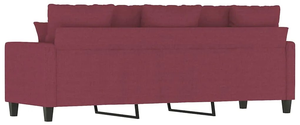 Sofá de 3 lugares tecido 180 cm vermelho tinto