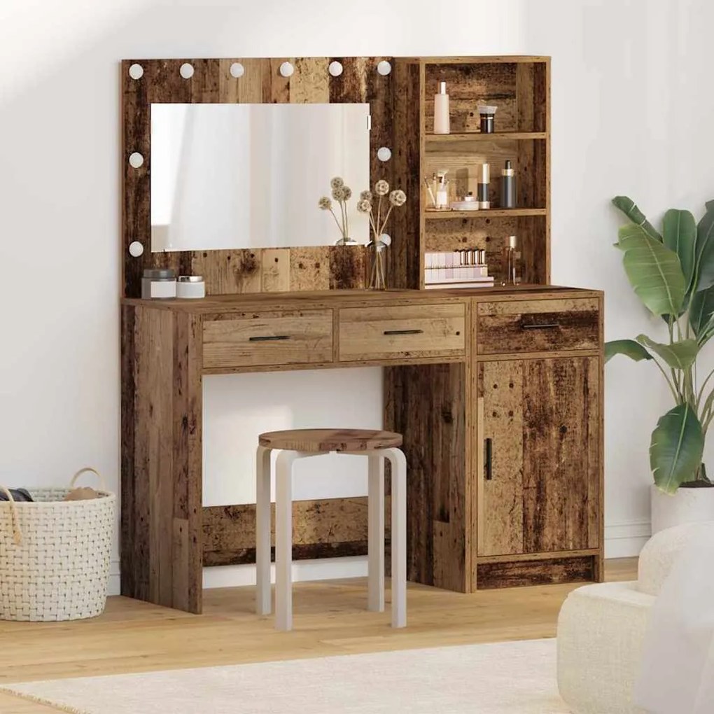 vidaXL Mesa de vestir com gaveta 2 pcs Castanho 78.5 x 41 x 135 cm