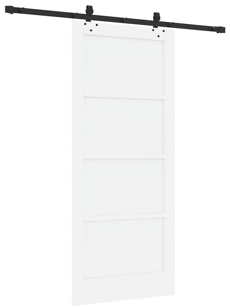 Porta Deslizante com Conjunto de Ferragens Branca 86x198.5 cm Madeira